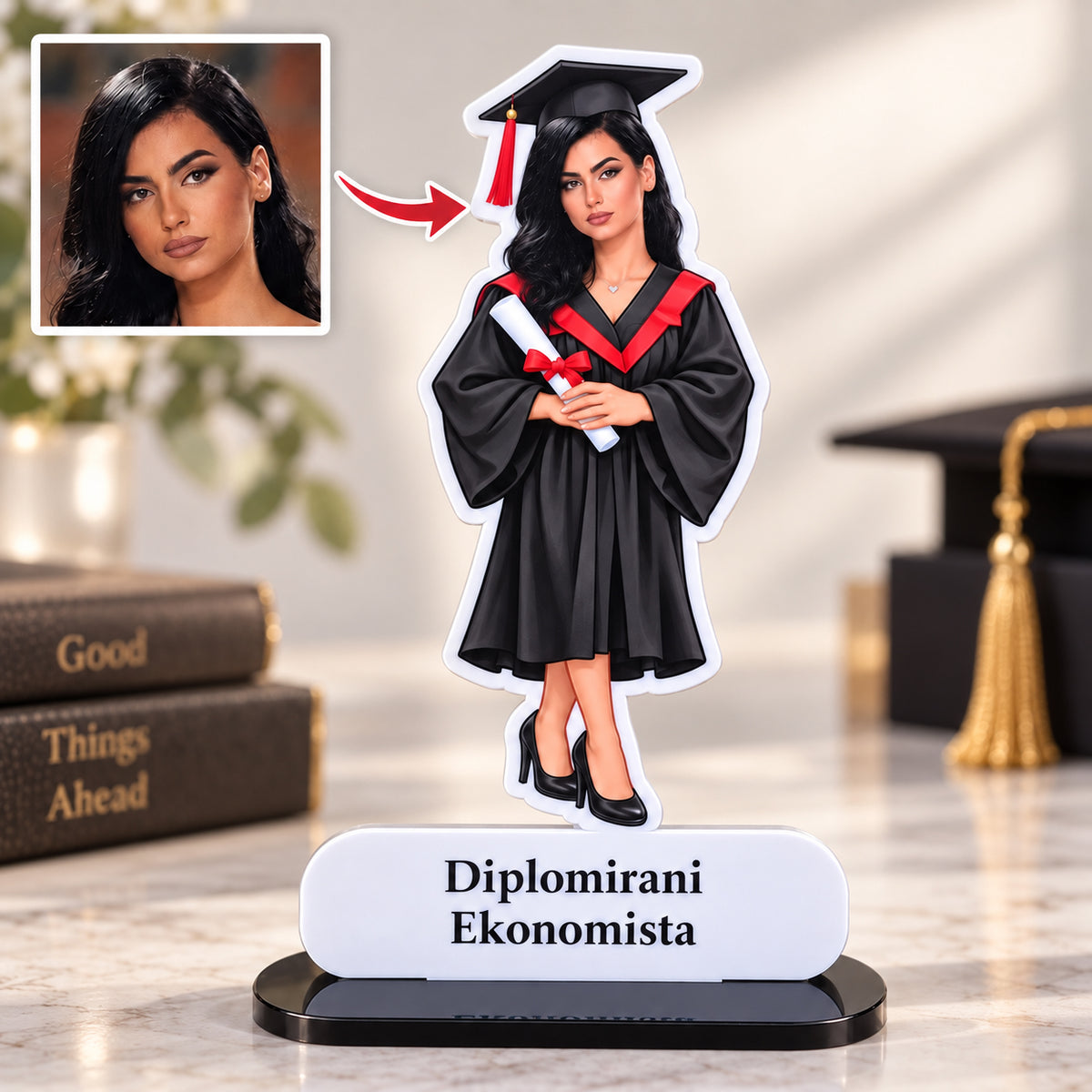 Personalizovana figura od opal-klirita po fotografiji