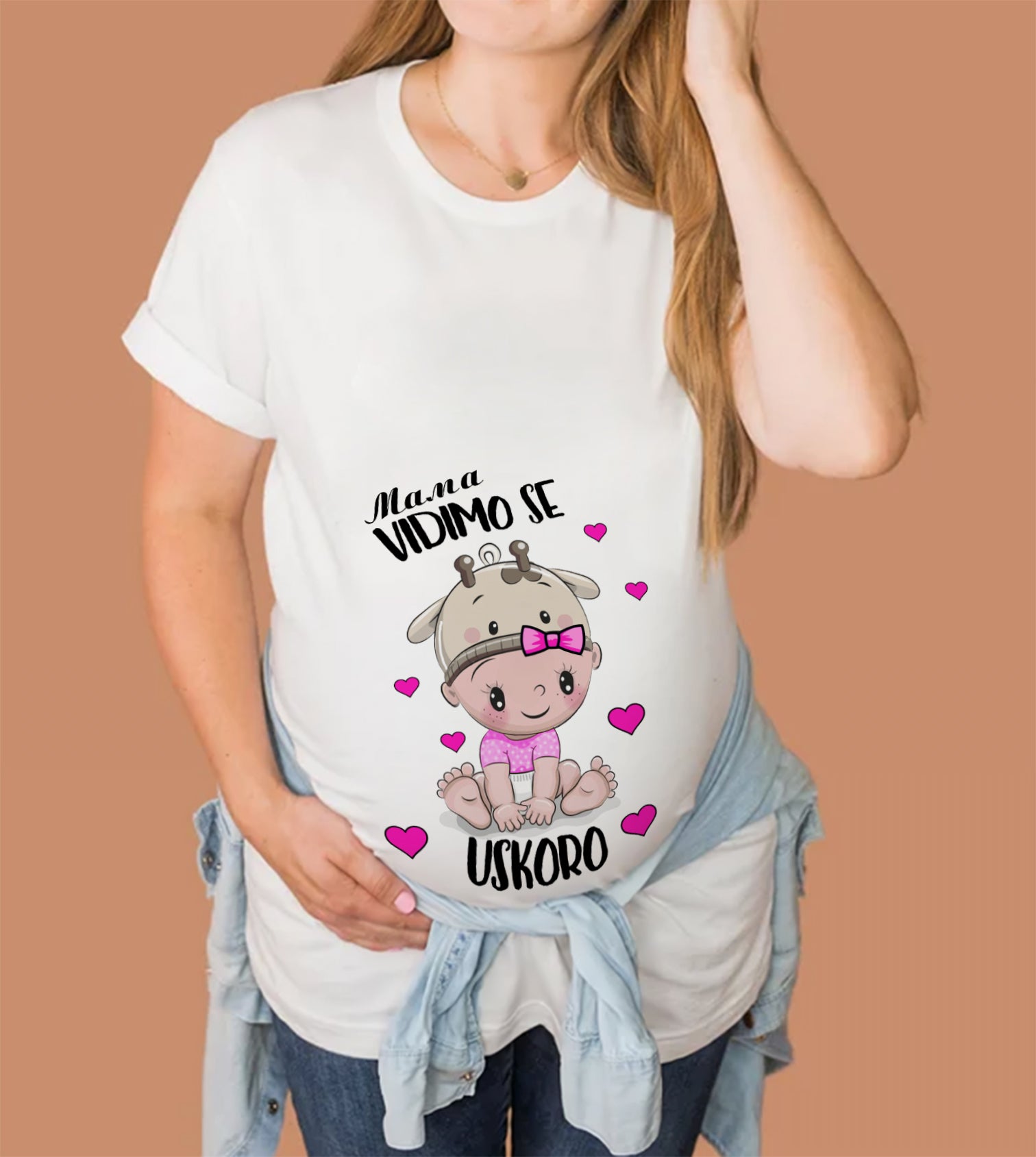Majice za trudnice - VIDIMO SE USKORO - BELE