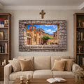 Hilandar - Canvas platno - POGLED KROZ KAMENI PROZOR NA MANASTIR