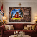 Manastiri - Canvas platna - POGLED KROZ KAMENI PROZOR