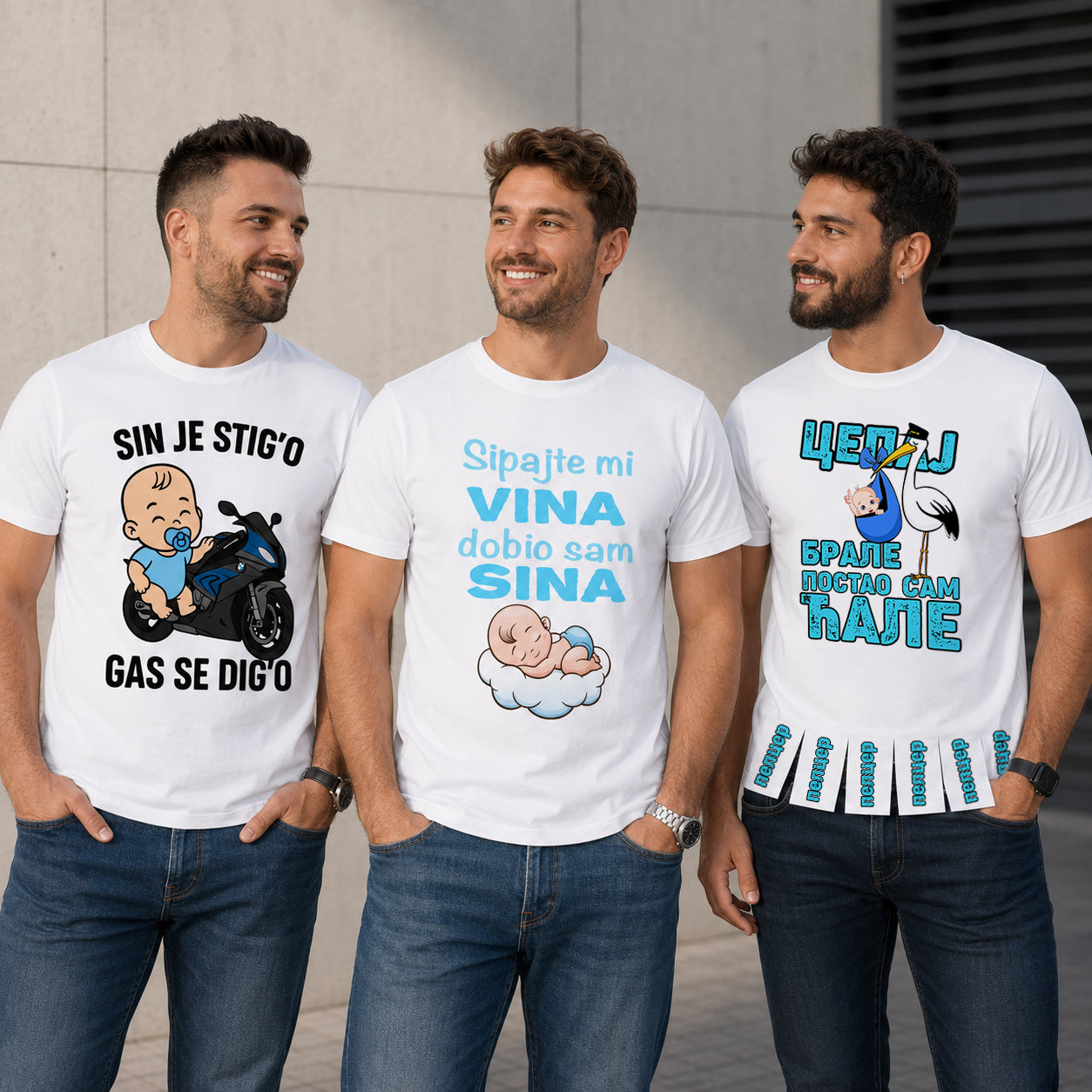 SET 3 MAJICE za tate budućih dečaka #222/2