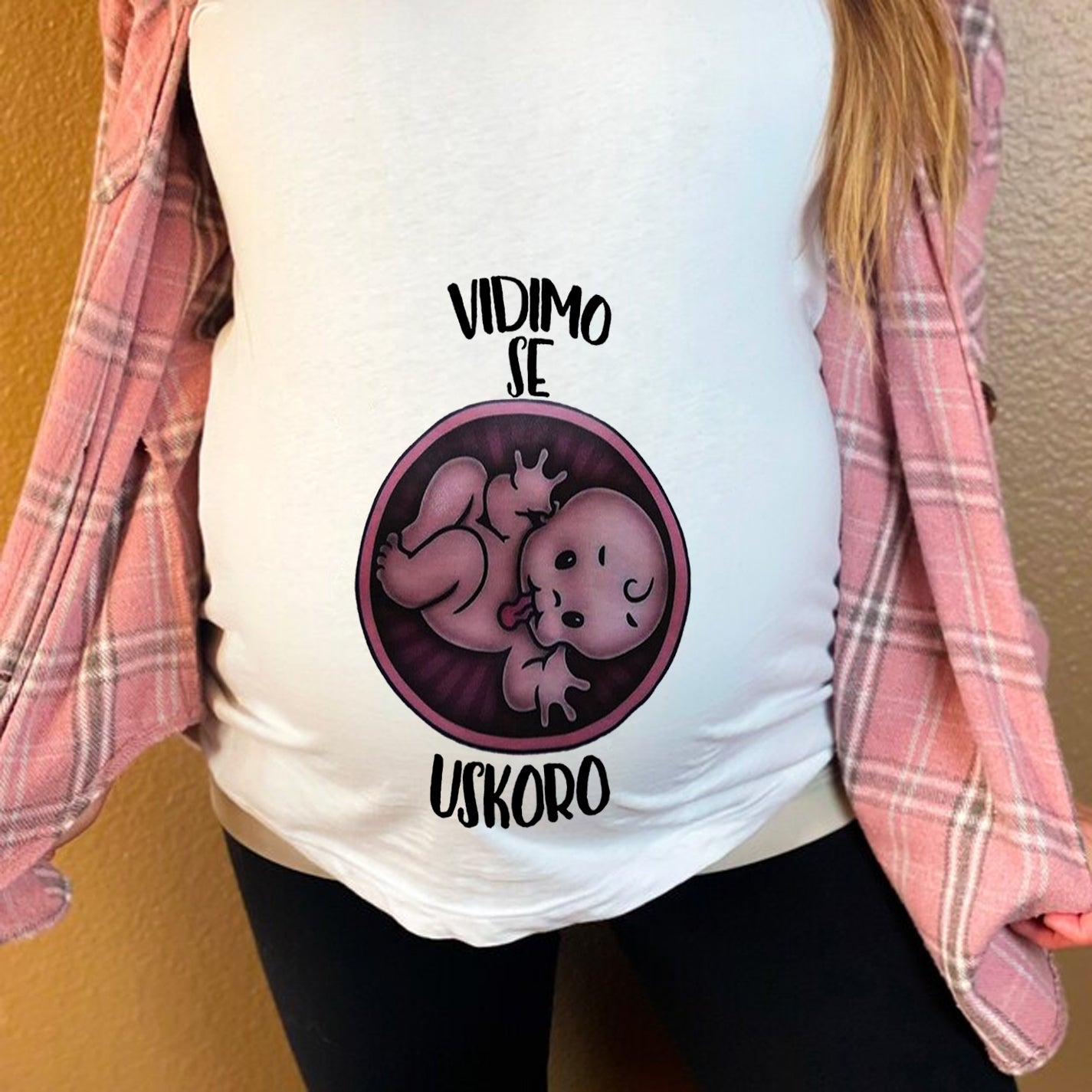 Majice za trudnice - VIDIMO SE USKORO - BELE