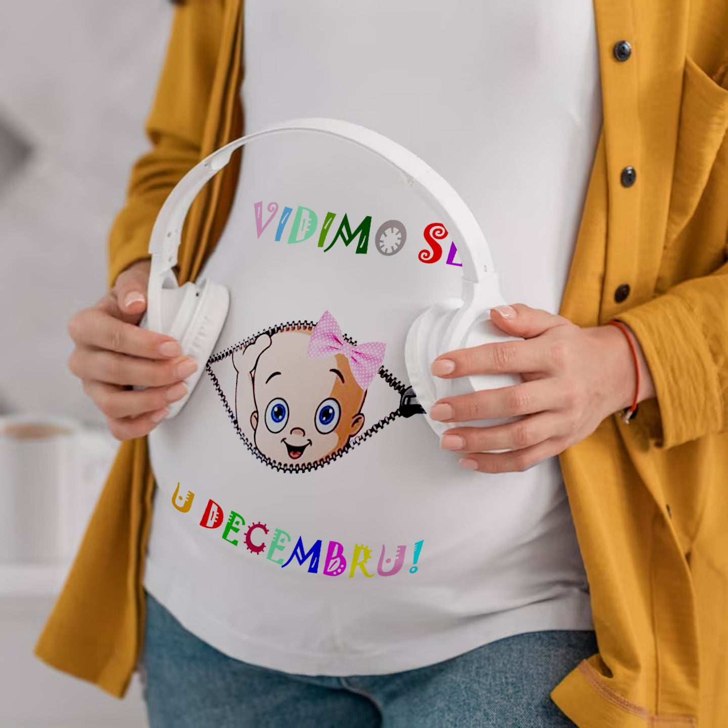 Majice za trudnice - VIDIMO SE USKORO - BELE