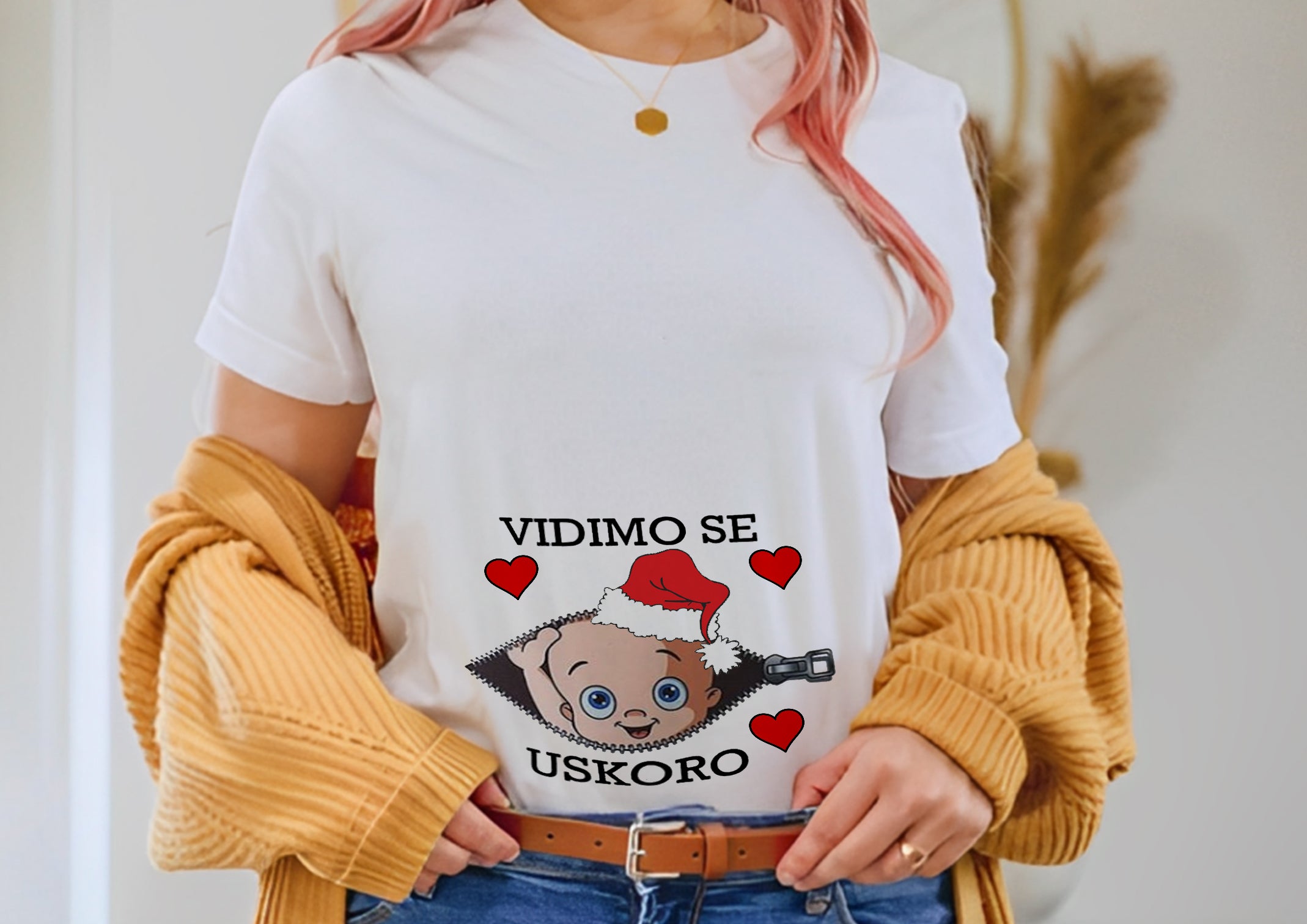 Majice za trudnice - VIDIMO SE USKORO - BELE
