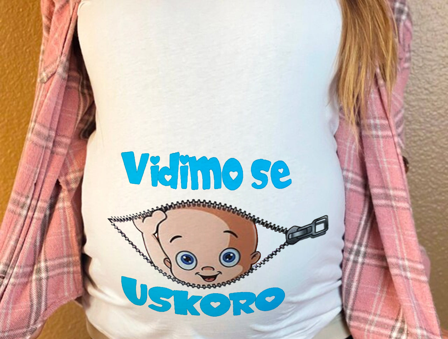 Majice za trudnice - VIDIMO SE USKORO - BELE