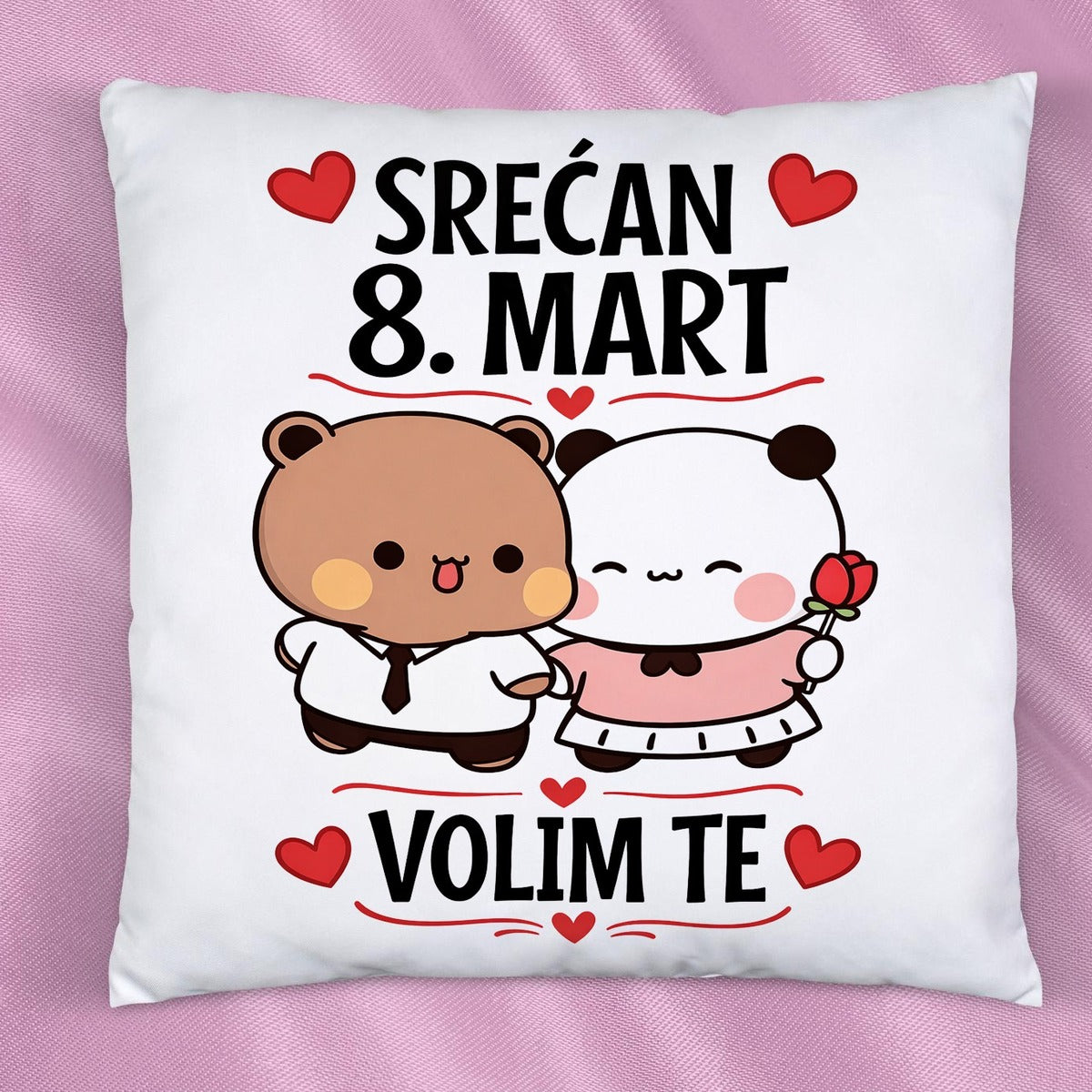 Srećan 8. mart, volim te | Jastuk sa štampom