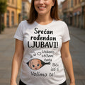 Srećan rođendan ljubavi – uskoro stižem tata | Ženska majica za trudnice
