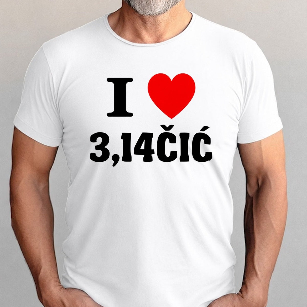 I ♥ 3,14čić | Bela muška majica