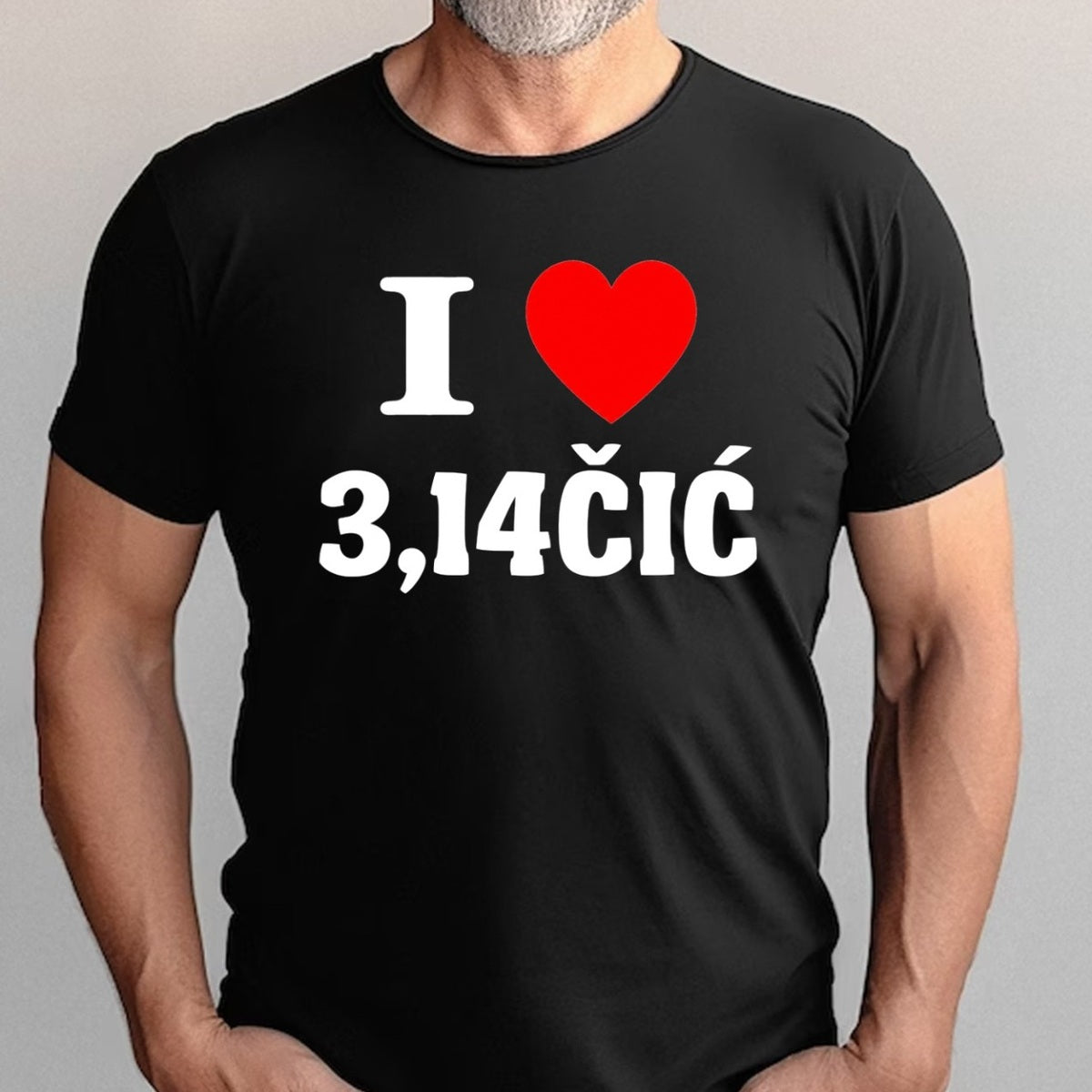 I ♥ 3,14čić | Crna muška majica