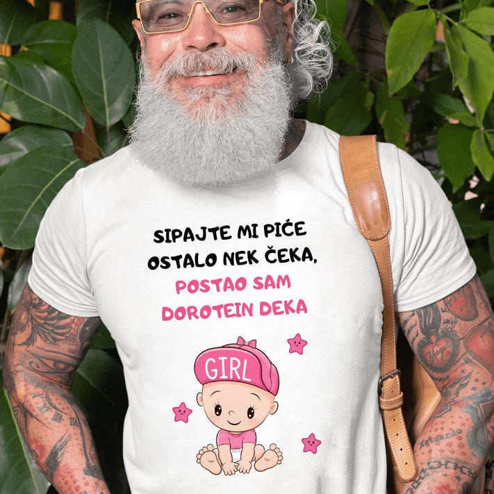 Muška majica „Sipajte mi piće – postala je devojčica“