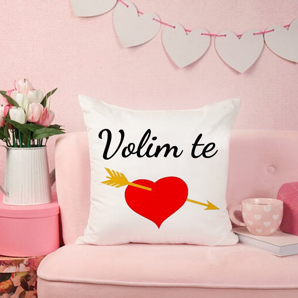 Jastuk „Volim te“ sa srcem