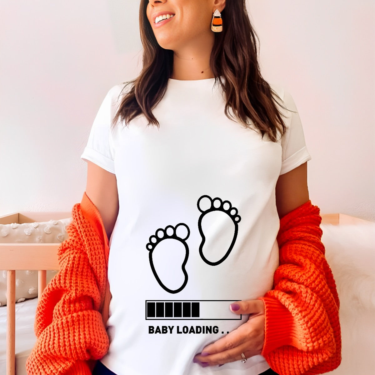 Majica za trudnice „Baby loading“ sa stopalima