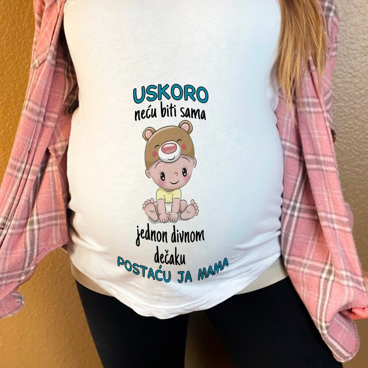 Majica za trudnice „Uskoro neću biti sama – postaću mama“