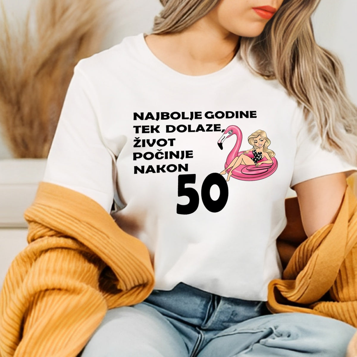 Ženska majica „Najbolje godine tek dolaze – život počinje nakon 50“