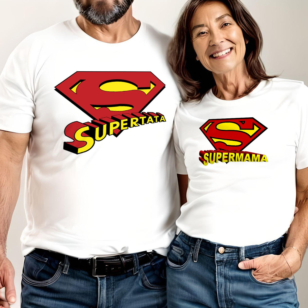 Komplet majica „Super tata i Super mama“