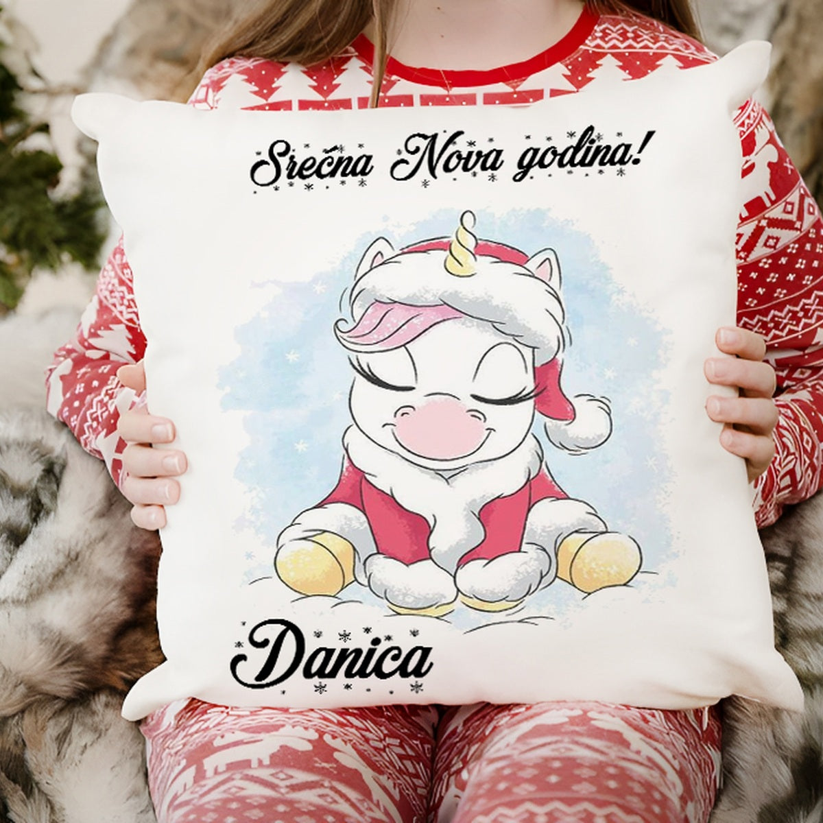 Personalizovani novogodišnji jastuk sa imenom