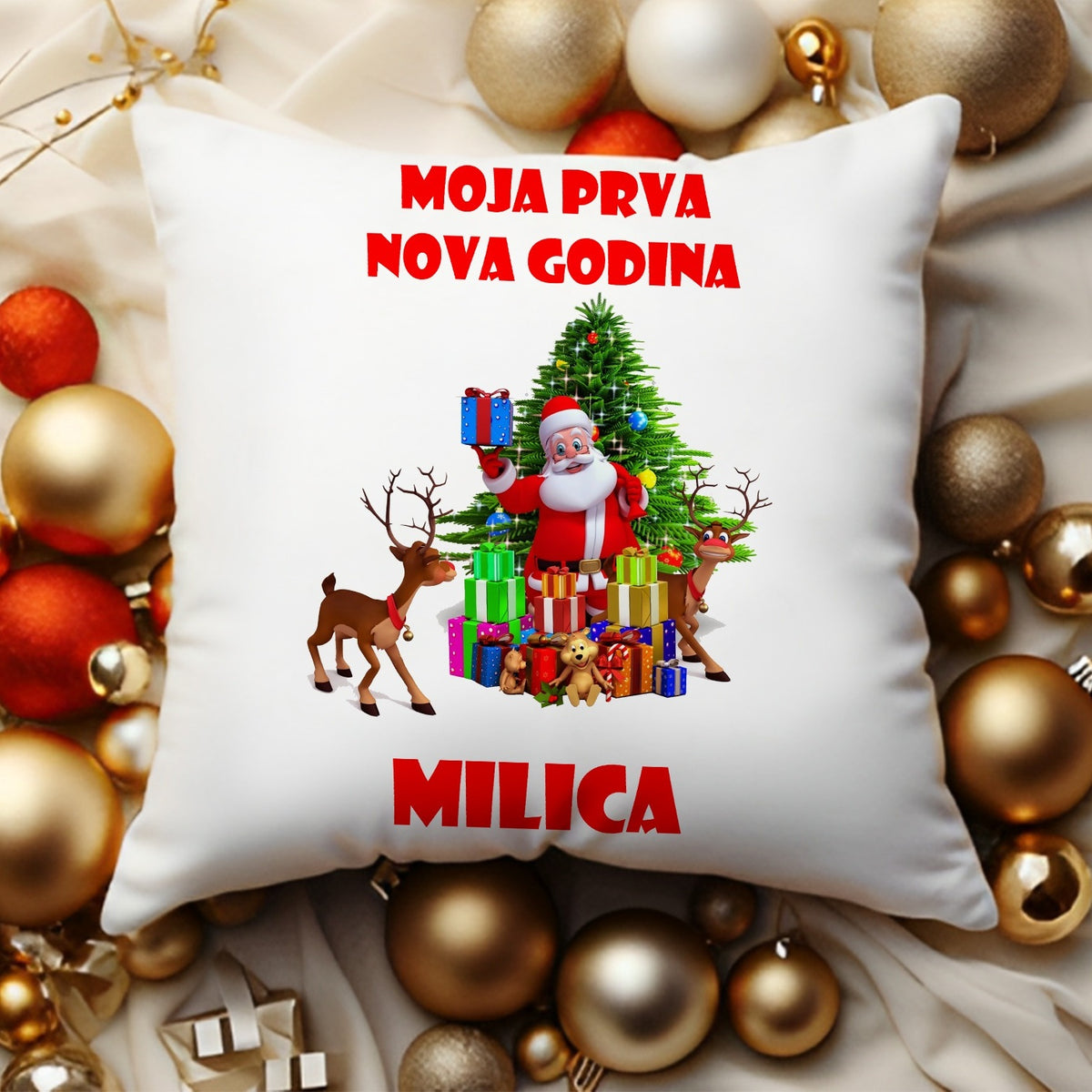 Personalizovani jastuk „Moja prva Nova godina“ sa imenom