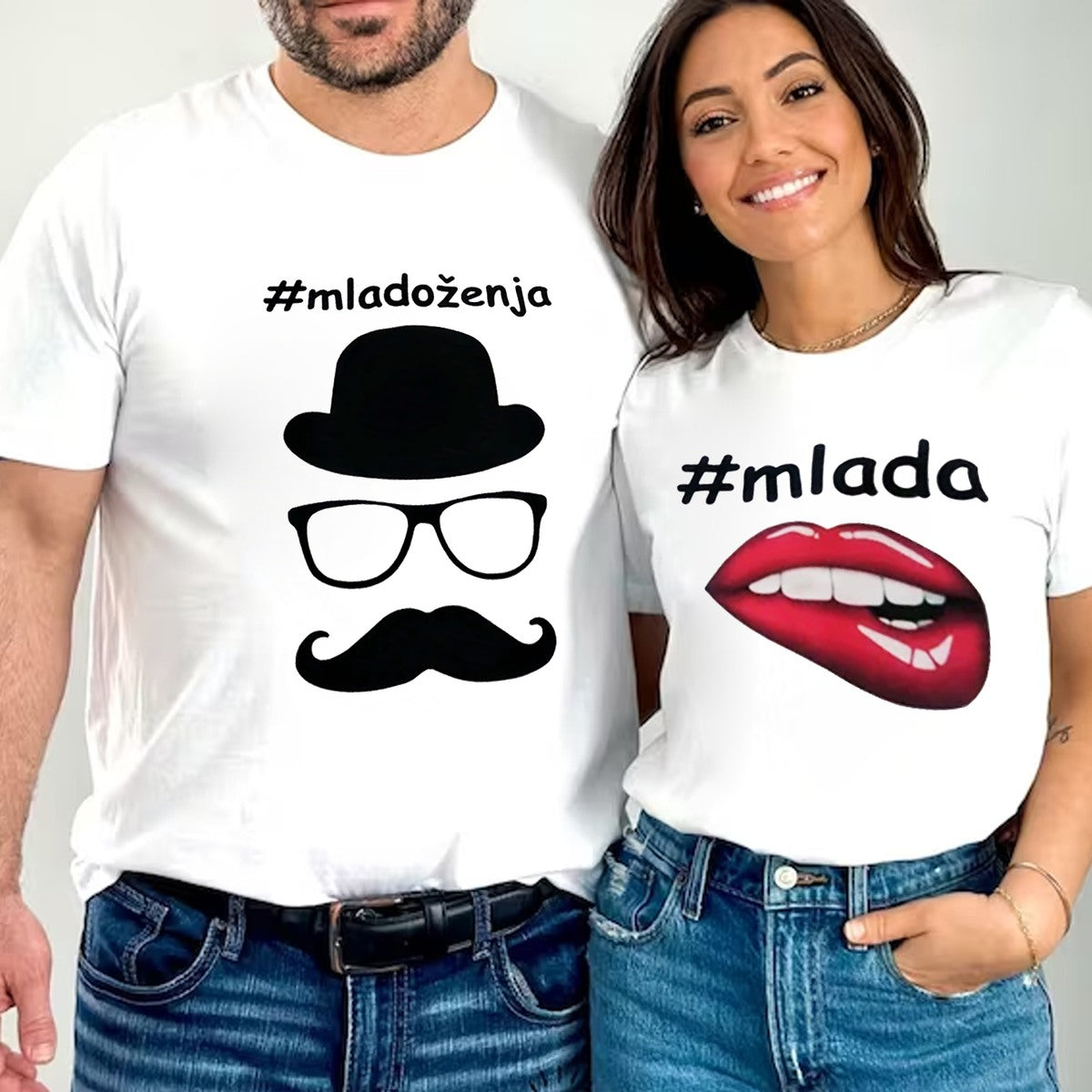 Majice za mladence „Mlada i mladoženja“ – pojedinačno ili komplet