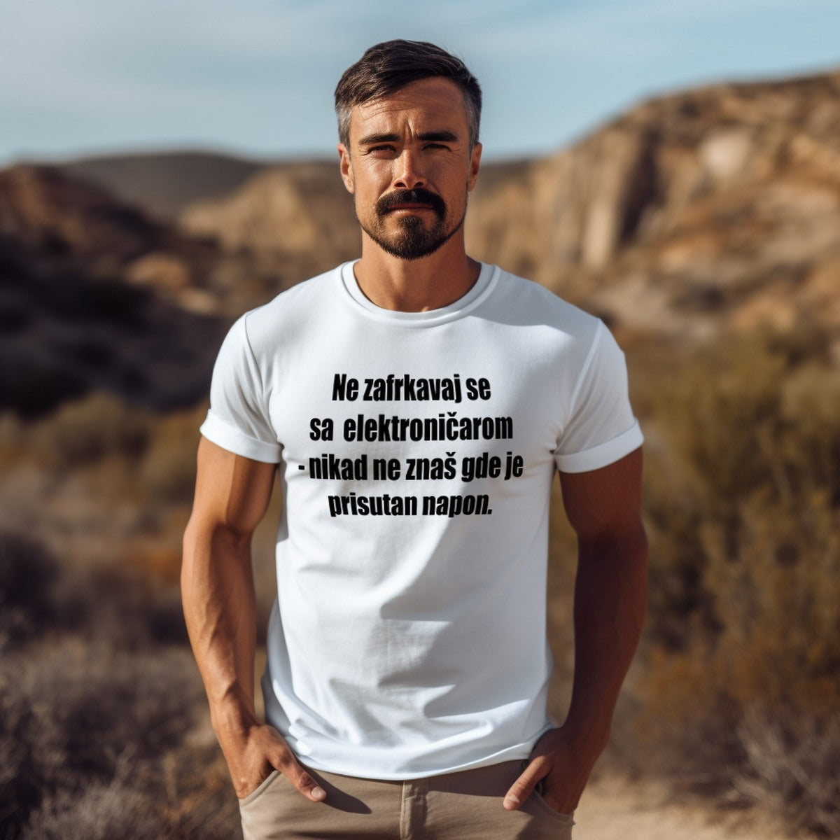 Muška majica „Ne zatrpavaj se elektroničarom“