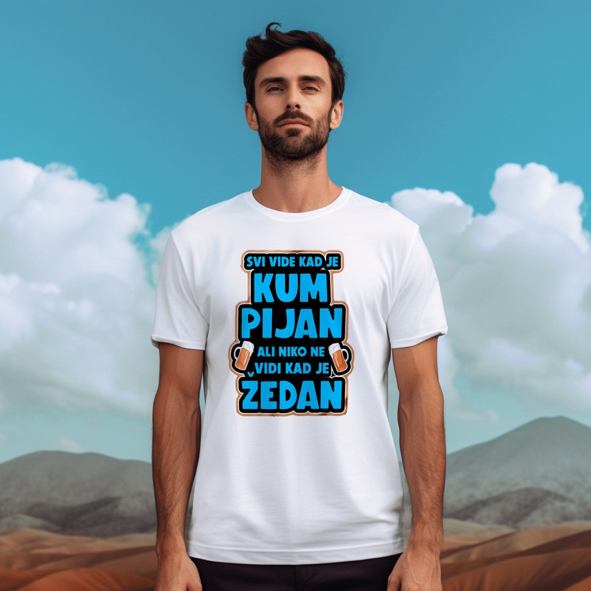 Muška majica „Svi vide kad je kum pijan“