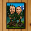 Dva lovca u prirodi – tematska karikatura