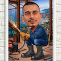 Varioc na gradilištu u Sloveniji – personalizovana karikatura