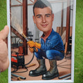 Varioc u metaloprerađivačkoj radionici – tematska karikatura