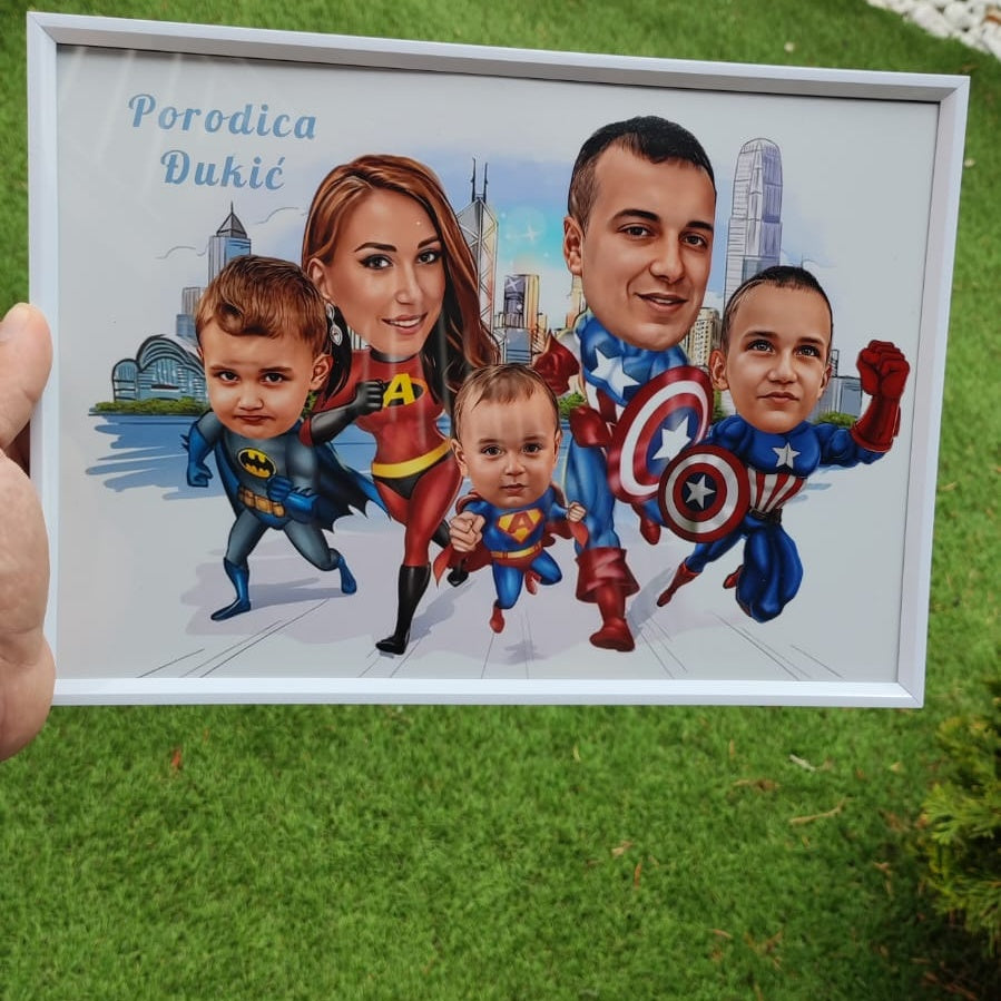 Porodica kao superheroji – porodična karikatura