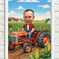 Traktor u polju kukuruza – tematska karikatura