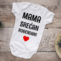 Beli bodić za bebe sa natpisom Mama srećan rođendan