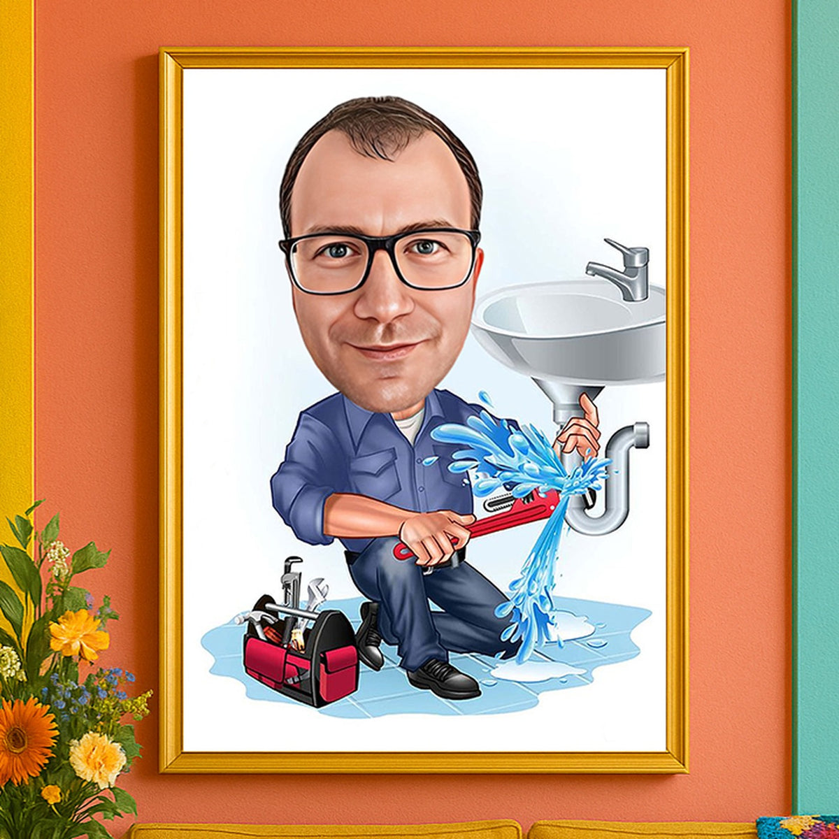 Personalizovana karikatura vodoinstalatera