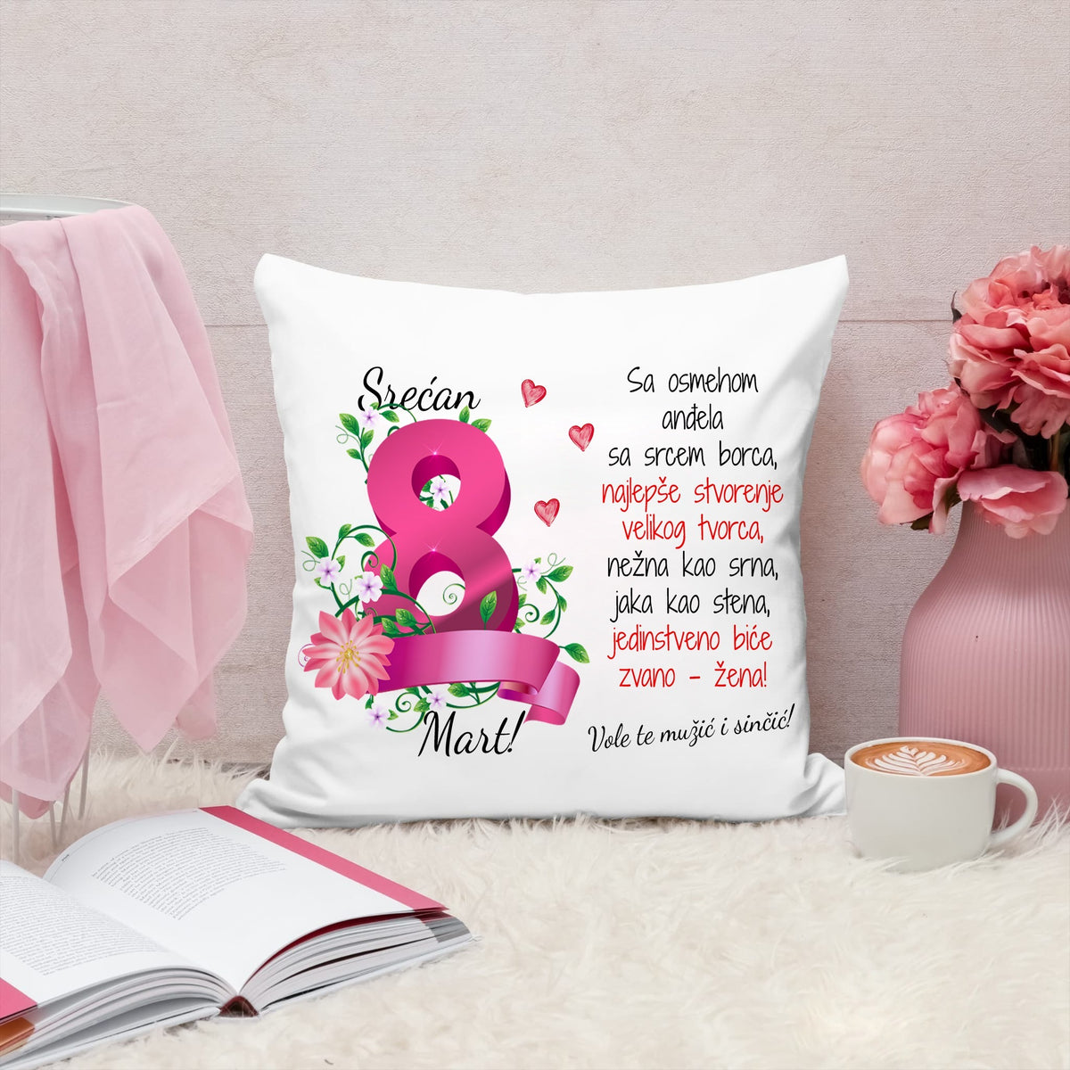 Jastuk za mamu „Srećan 8. mart“