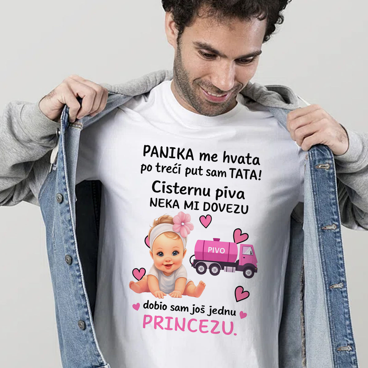Panika me hvata, po treći put sam tata | Majice za rođenje deteta
