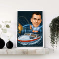 Tematska karikatura pecaroša noću na Dunavu u Beogradu