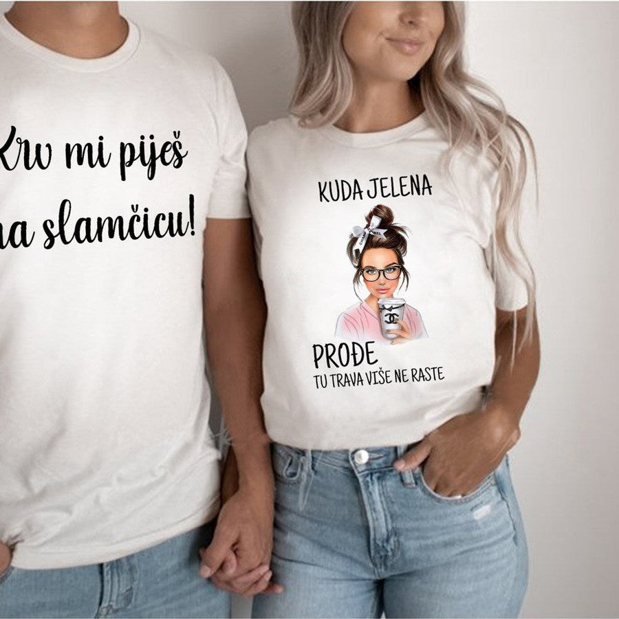 Majice „Krv mi piješ“ i „Kud Jelena prođe“ – šaljivi komplet