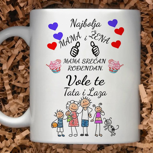 Šolja „Najbolja mama i žena“ – porodična posveta