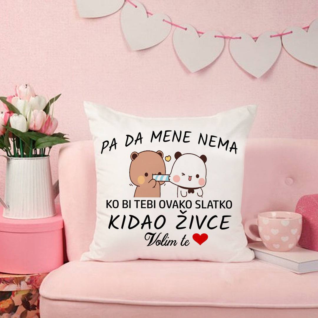 Jastuk sa štampom - Bubu & Dudu četvrtasti – NIJE LJUBAV – fotografija proizvoda 4