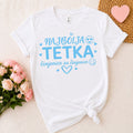 Ženska majica „Najbolja tetka – činjenice su činjenice“ plava