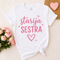 Dečija majica „Starija sestra“ – roze natpis