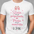 Muška majica „Staša me je pripremila, Maša me je usavršila“