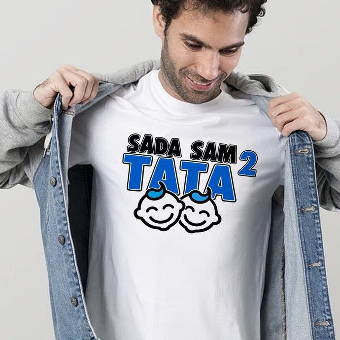 Muška majica „Sada sam tata 2“ – plavi natpis